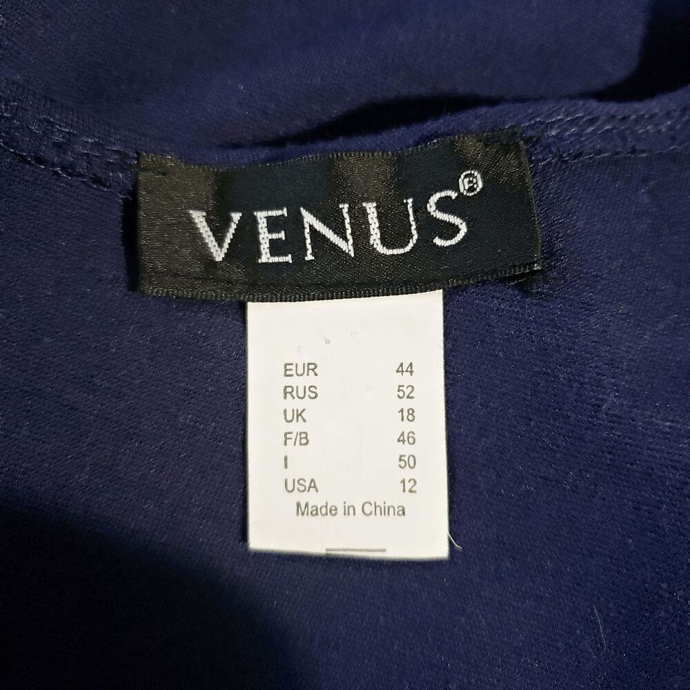 Venus Navy Lace Up Waist And Sleeves Bodycon Dress Size 12 - Picture 6 of 9